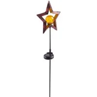 BURI Kugelleuchte Solar Metall-Gartenstecker 95cm LED Glaskugel Deko Stern oder Mond