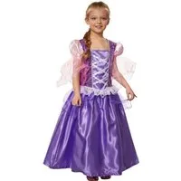 dressforfun Kostüm Prinzessin, auch Edelfrau, in der Farbe lila, Aufgenähte Schnürung, Konfektionsgröße 116 (5-6 Jahre), Anmutiges Kleid in Lila und Rosa