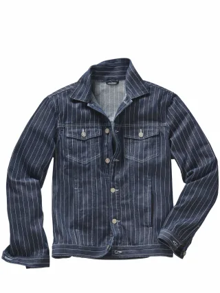 Mey & Edlich Herren Streifzüge-Jeansjacke Blau 100 % Baumwolle