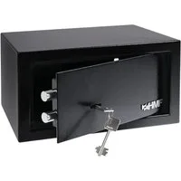 HMF Möbeltresor Safe Tresor mit Schlüssel, Möbeltresor, mit Doppelbartschloss, 31 x 17 x 25 cm, Schwarz