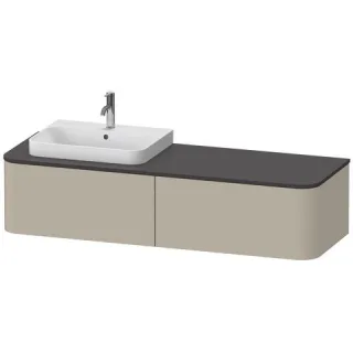 Duravit Happy D.2 Plus Konsolenwaschtischunterbau wandhängend Taupe Seidenmatt 1600x550x354 mm - HP4 HP4944L6060