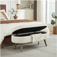 REDOM Sitzbank mit Stauraum (110 cm lange moderne Bank mit Chenille-Bezug, 1-St., 110*40*42cm)