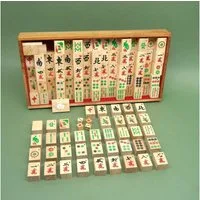 ROMBOL Denkspiele Spiel MAHJONG - chinesisches Gesellschaftsspiel, Strategiespiel, Holzspiel