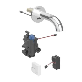 Geberit Piave Infrarot-Waschtischarmatur 116287211 22 cm, Wandmontage, Netzbetrieb, UP-Funktionsbox, mit Thermostatmischer, hochglanz-verchromt