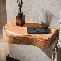 alesvelt Nachttisch Set ORGANIC FLOW 2 schwebende Massivholz-Konsolen aus Akazie (2er-Set), 25x40x8cm, Akazienholz