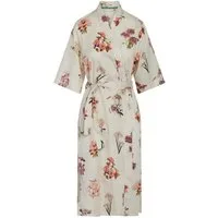 Essenza Kimono Ilona Annebella, Langform, Baumwoll-Mischung, Kimono-Kragen, Gürtel, aus einer Modal-Baumwollmischung, mit Blumenprint