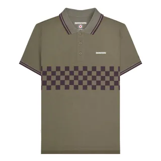Lambretta - "SS25" Poloshirt Mit kontrastfarbenen Streifen für Herren (Khakigrün/Graubraun)