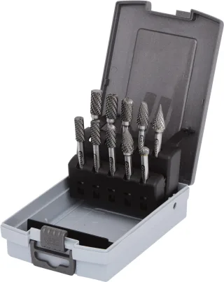 KS Tools HM Frässtift-Satz, Kunststoffkassette, 10-tlg - 515.3220