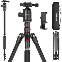 Neewer TP77 Einbeinstativ 197 cm, Aluminium, mit 360° Panorama Kugelkopf Kamerastativ (2 Achsen Mittelsäule, Arca Schnellwechselplatte, für DSLR Smartphone)