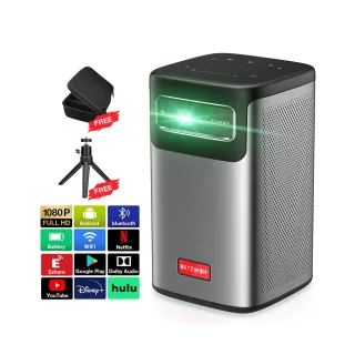 BlitzWolf® BW-VT2 ProMax DLP Mini Projector WIFI6 Android TV Bluetooth 5.0 Auto Focus Auto Keystone Correction Netflix Y