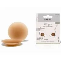 PARSA Beauty Set: Push-up-BH Lifestyle Silicone Nipple Covers in Dunkelbeige, wiederverwendbar
