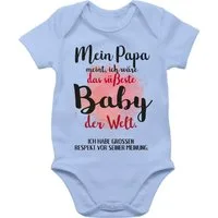 Shirtracer Shirtbody Mein Papa meint, ich wäre das süßeste Baby der Welt. Strampler Baby Mädchen & Junge