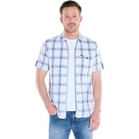 Engbers Kurzarmhemd Herren Overshirt mit Reißverschluss, Hellblau