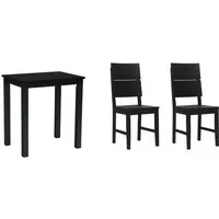 Woodroom Essgruppe Kota, (aus Hevea Massivholz, lackiert, Esstisch 50x70cm mit 2 Stühlen), Stuhl-Set und Tischgruppe für Esszimmer