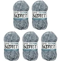 myboshi Samt Wolle, Chenille Garn Häkelwolle, 100 m (5-St., Samt Wolle Original Chenille Garn), Uni