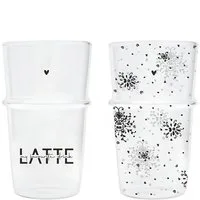 Bastion Collections Glas, Glas, Höhe: 14cm, Farbe: transparent, Motiv: Latte