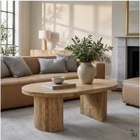 IDIMEX Couchtisch AMBA, Beistelltisch 120x75 cm aus massivem Mangoholz Natur