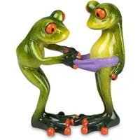 formano Dekofigur Froschpaar Slip 14 cm Froschfigur Kunststein glänzend (1 St)