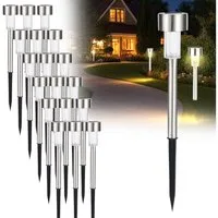 Casativo Gartenleuchte Solar-Wegeleuchten Set mit Erdspiess & Dämmerungssensor, wetterfeste Gartenleuchten