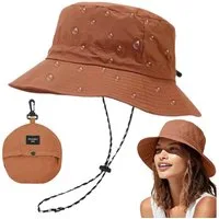 MOPUEA Sonnenhut Sonnenhut Unisex Damen- und Herren-Anglerhut (1 Stück) UV Schutz (1-St., khaki/brau/grün/lila) Faltbarer wasserdichter Fischerhut mit breiter Krempe für Sommer Regen