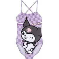 Cerdá Badeanzug Kuromi - Hello Kitty Mädchen karrierter Schwimmanzug Gr. 110 -152 cm
