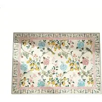 Agger Fußmatte Fußmatte mit Blumenmuster, weiche Bodenmatte im Vintage-Pflanzenstil, Innenbereich-Türmatte für Flur Schlafzimmer und Badezimmer