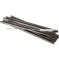 APS Trinkhalme, (Set, 11-tlg), 10 Trinkhalme aus Edelstahl + Reinigungsbürste