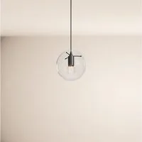 s.luce Pendelleuchte Galerieleuchte Orb Glaskugel 5m Abhängung Schwarz/Klar