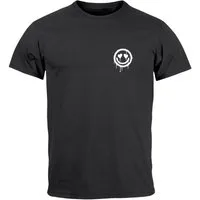 Neverless Print-Shirt Herren T-Shirt Print Aufdruck Motiv Drip Face Drippy Smile Herz-Augen mit Print
