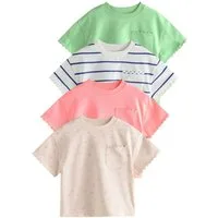 Next T-Shirt T-Shirts mit Tasche im 4er-Pack (4-tlg)