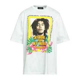 DSquared2 Unisex Erwachsene Mein Zuhause Ist In Meinem Kopf Bob Marley T-Shirt (Weiß)