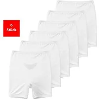 Fashionschmiede Pagenschlüpfer mit Bein Damenslips aus 100% Baumwolle Slips Blumen Stickerei (Packung, 6-St., 6er-Pack) 100 % Baumwolle, Pagenschnitt, elastischer Bund, bequem