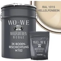 WO-WE Bodenversiegelung 2K Garagenfarbe Bodenbeschichtung W702, 2,5-20Kg, Seidenglänzend, Epoxidharz