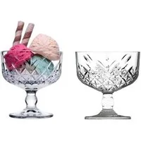 Pasabahce Servierschüssel Pasabahce Timeless Ice Cream Schale 2tlg., Glas, (Packung)