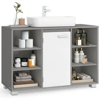 VASAGLE Waschbeckenunterschrank Unterschrank Badezimmerschrank Badschrank mit verstellbaren Ablagen, 30 x 90 x 60 cm, mit Füßen