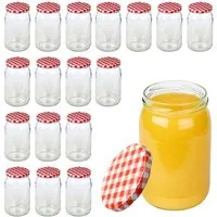 mikken Einmachglas 900 ml große Einmachgläser Einkochgläser Schraubgläser Vorratsgläser, (Set, 18-tlg., Spar-Set), luftdicht schließend, zum pasteurisieren geeignet