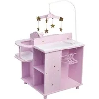 TEAMSON™ KIDS    Puppen Pflegecenter All-in-One Puppenmöbelset in Lila mit Wickeltisch & Hochstuhl