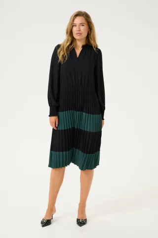 Kleid Feminine black green