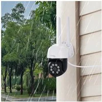 Casativo Überwachungskamera 2K WLAN Outdoor Überwachungskamera mit IP66 Pan-Tilt 15m Sirene (1-tlg., 355°/120° Verfolgung, Gegensprechen, 15 m Erkennung, 95 dB Sirene)