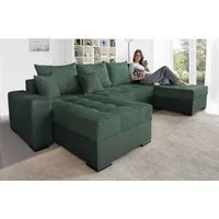 COLLECTION AB Wohnlandschaft Josy XL U-Form, B: 313 cm in Cord, Cord-Mix, Bettfunktion, Bettkasten & 2 Zierkissen, Federkern