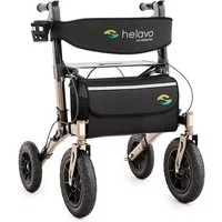 Helavo Rollator H1040, Faltbarer Outdoor Rollator mit Luftbereifung, Sitz & Lehne