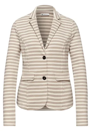 Street One - Klassischer Blazer mit Streifenmuster für Damen beige - Gr. - 34