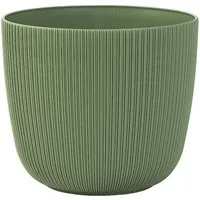 Engelland Blumentopf Pflanztopf mit Drainagesystem (Vorteils-Set, 1 St., robuster PP-Kunststoff), Rillenoptik, UV-resistent, Drainagesystem, direkte Bepflanzung