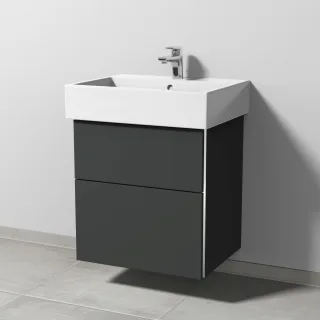 Sanipa 3way Waschtischunterbau zu Duravit Vero Air Waschtisch mit 2 Auszügen, Graphit-Matt BP4331B