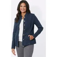 Sieh an! Blusenblazer Jeans-Blazer Langarm