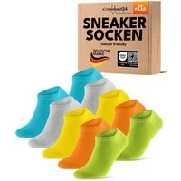 sockenkauf24 Sneakersocken Premium Sneaker Socken Herren & Damen mit Komfortbund ohne Gummidruck (20-Paar) atmungsaktive gekämmte Baumwolle, ohne Naht, Exclusive Line