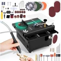 PRIISF Tischkreissäge Mini Tischsäge Tragbar PVC Schneider Flexible Bohrwelle Holz Schleifer, Elektrische Minisäge kompakt DIY-Schneidewerkzeug, Schneidemaschine mit Biegsame Welle Verlängerungaufsatz, Kunststoff Sägeblatt Tischkreissäge Mini Stabsch