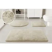 OTTO home Badematte Lennja, Höhe 25 mm, rutschhemmend beschichtet, fußbodenheizungsgeeignet, Polyester, rund, Badteppich, getuftet, Uni, antirutsch, flauschig wie Kaninchenfell