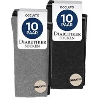 OCCULTO Basicsocken Herren Diabetikersocken 10er Pack (Modell: Goetz) (10-Paar)