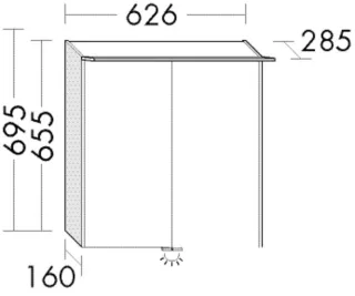 Burgbad Spiegelschrank Sys30 PG1 Aqua 695x626x285 Sys30 PG1 Aqua, SGQS063320 SGQS063320